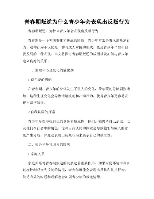 青春期叛逆为什么青少年会表现出反叛行为