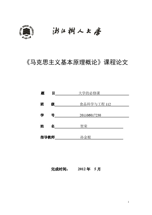 《马克思主义基本原理概论》课程论文——大学的必修课