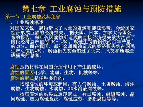 第七章  工业腐蚀与预防措施  化工安全