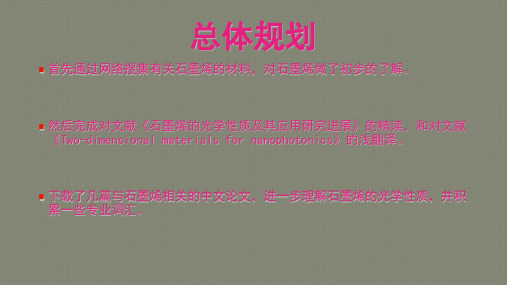 石墨烯光学性质以及二维材料的纳米光子学性质浅析