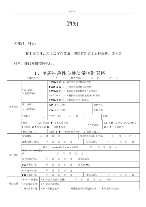 医院单病种质量控制表单(完整版).docx