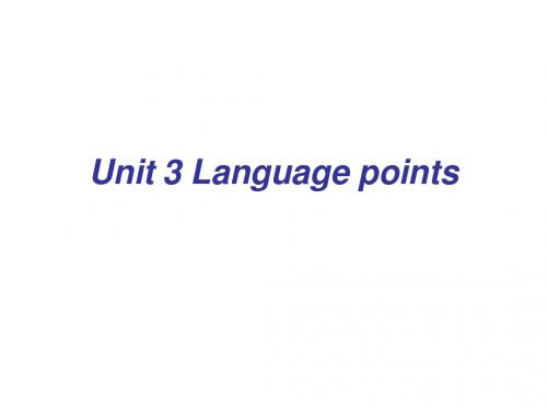 Book1Unit 3 Language points