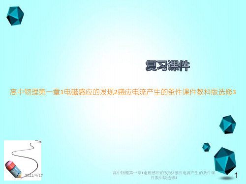 高中物理第一章1电磁感应的发现2感应电流产生的条件课件教科版选修3