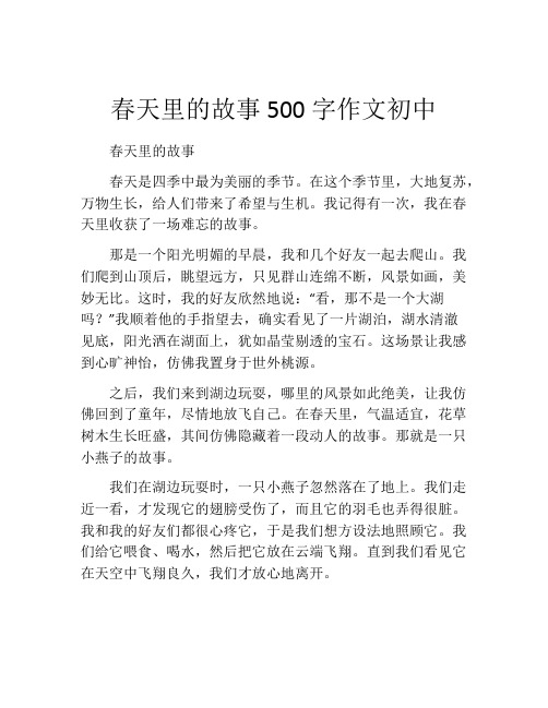 春天里的故事500字作文初中