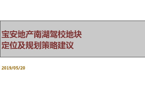 2019武汉宝安地产南湖驾校地块定位及规划策略建议67P