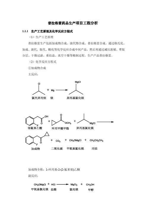 普拉格雷药品生产项目工程分析