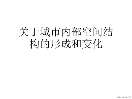 城市内部空间结构的形成和变化课件