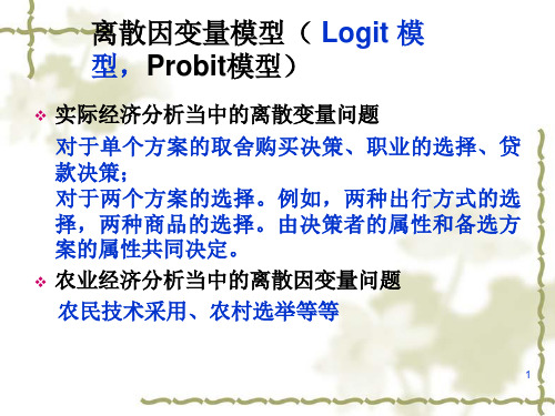 离散因变量模型(Logit 模型,Probit模型)PPT课件