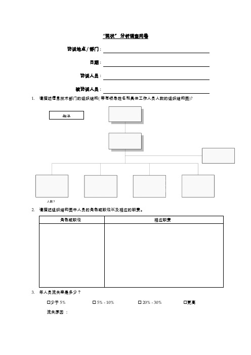 关于“现状”分析的调查问卷