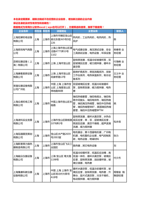 2020新版上海市电热设备工商企业公司名录名单黄页大全369家