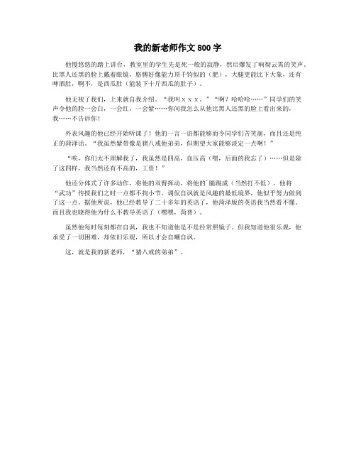 我的新老师作文800字