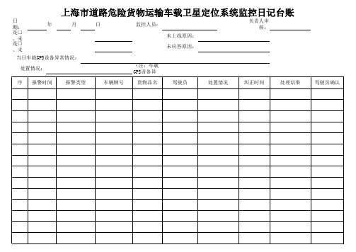 新GPS监控日记台账