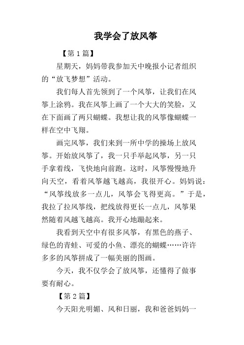 我学会了放风筝