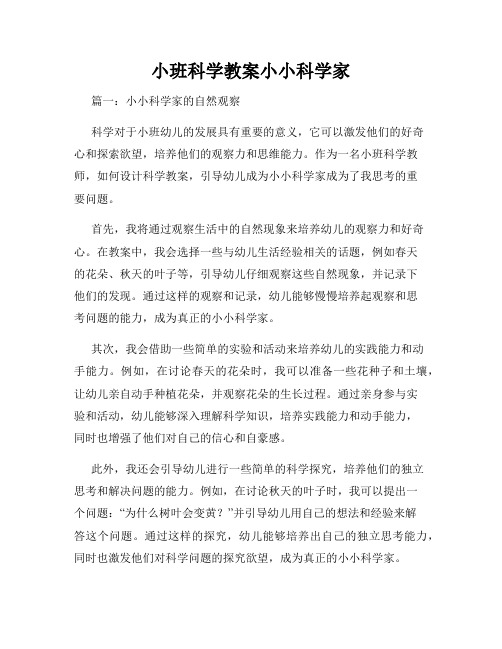 小班科学教案小小科学家