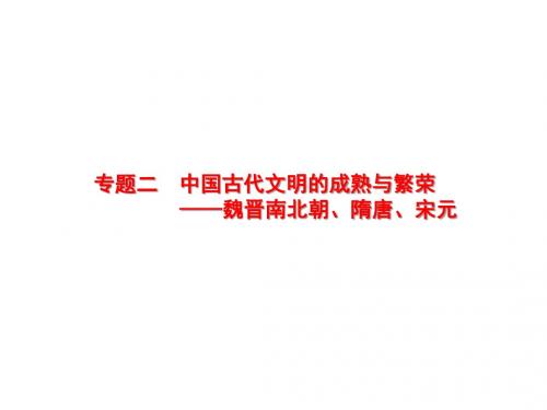 2018高中历史人民版一轮课件:专题2 中国古代文明的成熟与繁荣——魏晋南北朝、隋唐、宋元