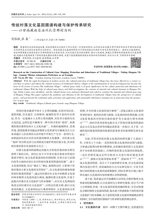 传统村落文化基因图谱构建与保护传承研究———以甘南藏族自治州扎尕那村为例