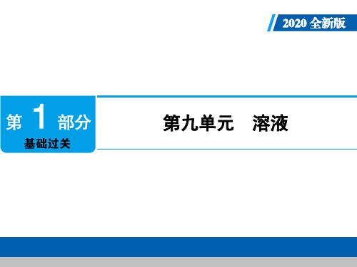 2020年人教版中考化学单元复习课件：第九单元  溶液(共71张PPT)