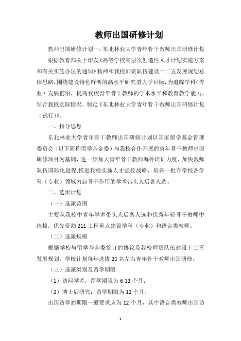 教师出国研修计划