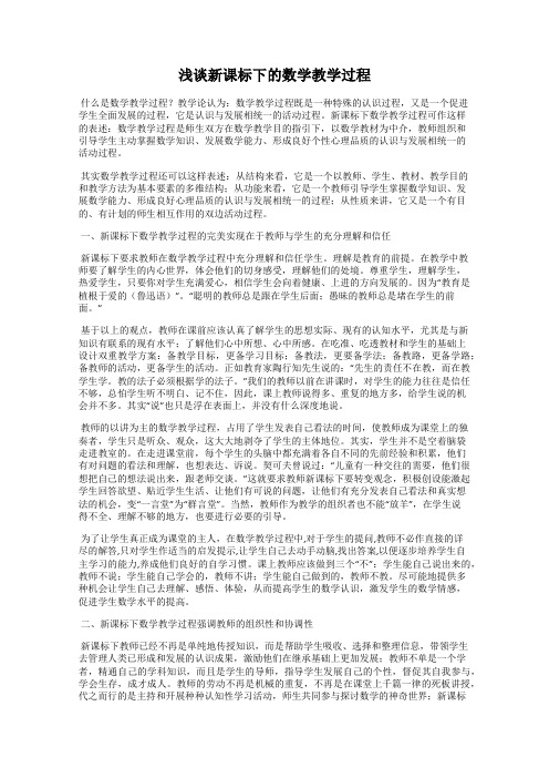 浅谈新课标下的数学教学过程