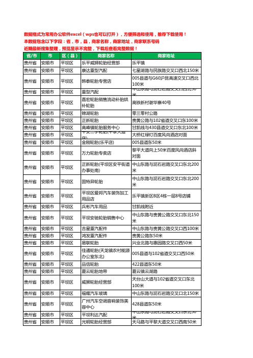 2020新版贵州省安顺市平坝区汽车用品工商企业公司商家名录名单联系电话号码地址大全56家