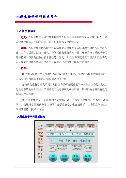 入侵生物学学科体系简介-生物安全学报