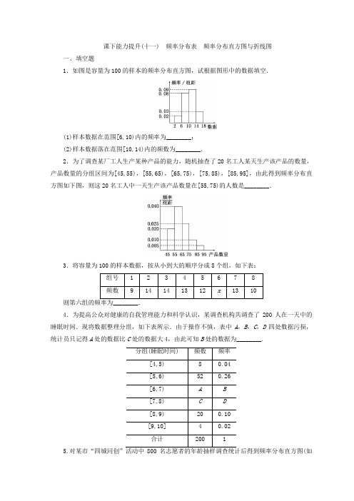 课下能力提升：(十一) 频率分布表 频率分布直方图与折线图 Word版含答案