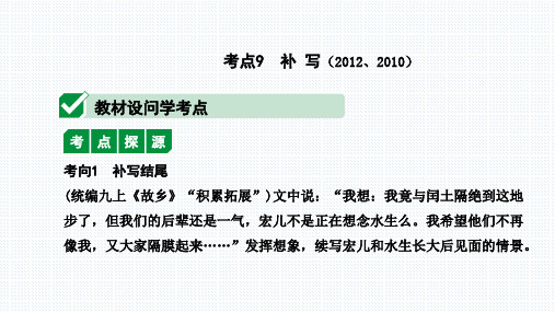 【最新】2020中考语文记叙文考点9  补写