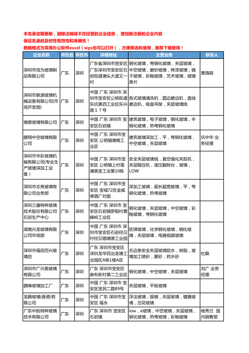 2020新版广东省深圳夹层玻璃工商企业公司名录名单黄页大全38家