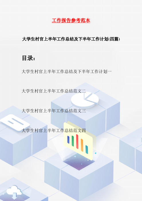 大学生村官上半年工作总结及下半年工作计划(四篇)