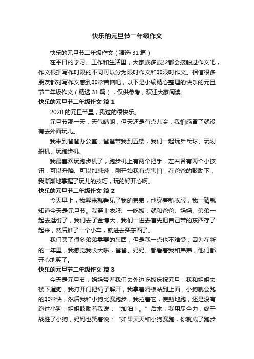 快乐的元旦节二年级作文（精选31篇）