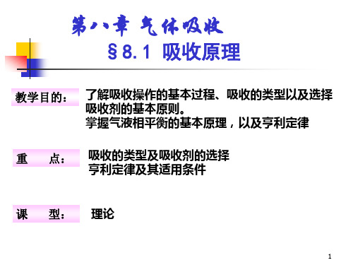 化工原理8.1 气体的吸收-1课件解析