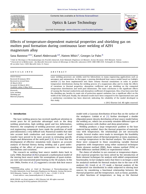 Effects oftemperature-dependentmaterialpropertiesandshieldinggason