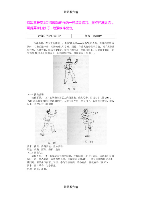 老式擒敌拳《动作图解》之欧阳数创编