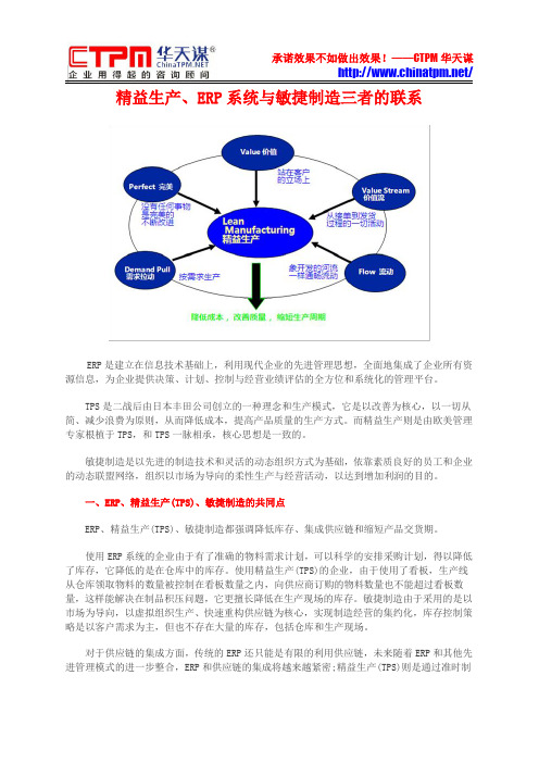 精益生产、ERP系统与敏捷制造三者的联系