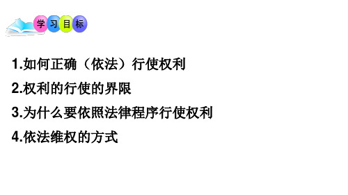 人教版道德和法治八年级下册 第三课 第二框  依法行使权利(共20张PPT)