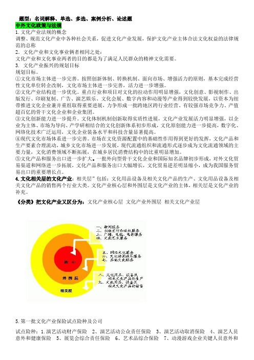 文化政策及法规最标准答案x