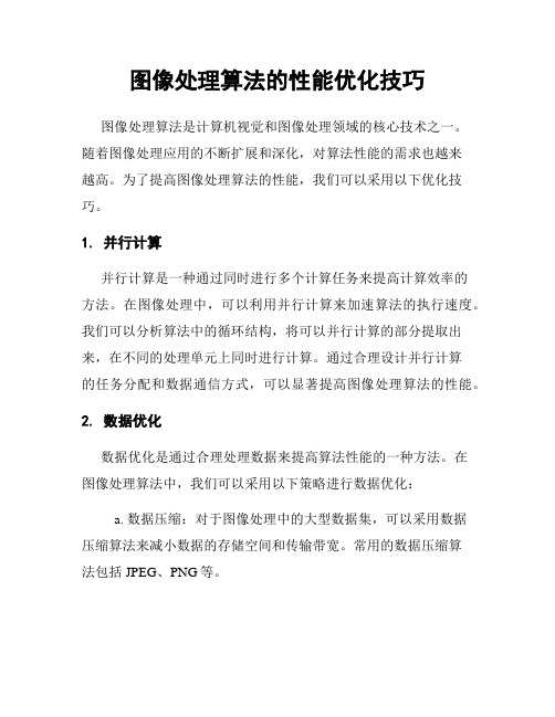 图像处理算法的性能优化技巧