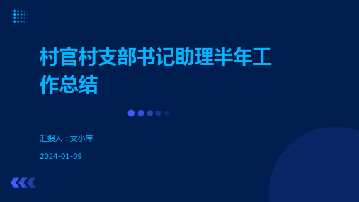 村官村支部书记助理半年工作总结