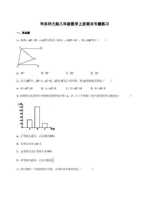 2022-2023学年华东师大版八年级数学上册期末专题练习