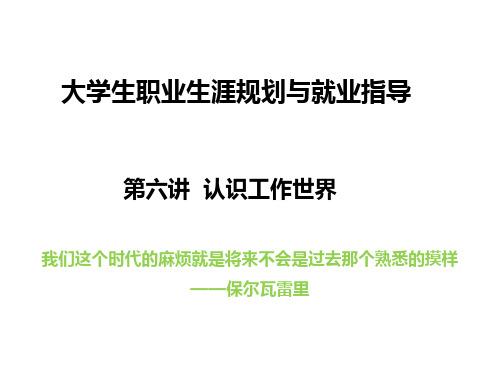 大学生职业生涯规划与就业指导认识工作世界.pptx