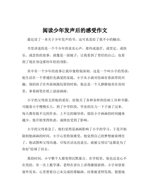 阅读少年发声后的感受作文