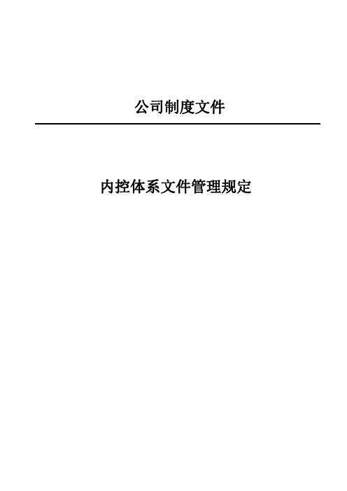 内控体系文件管理规定