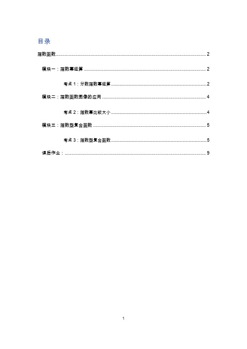 指数函数知识点及题型总结 拔高教师版