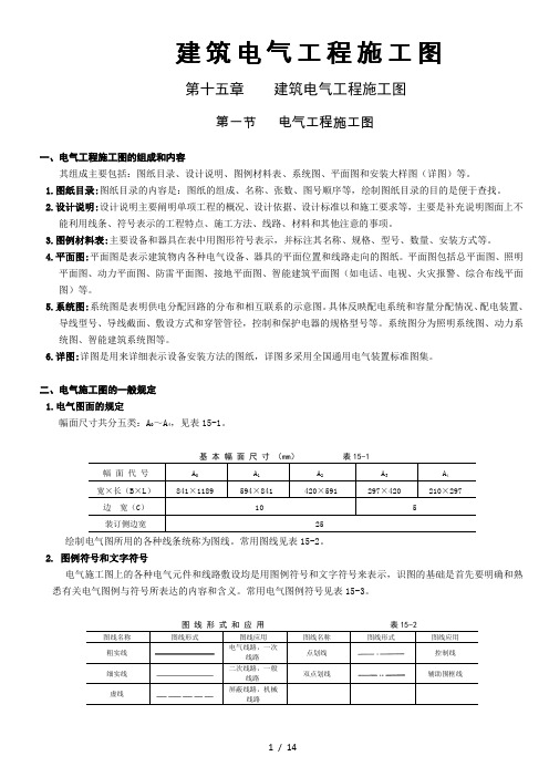 建筑电气施工图实例图解(图例、符号、含义)