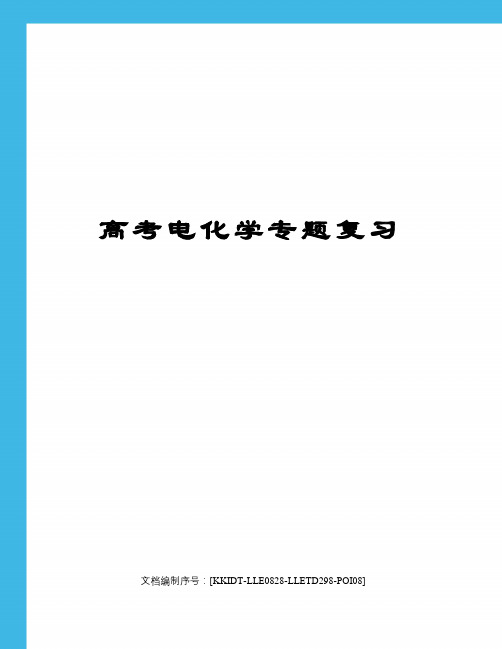 高考电化学专题复习