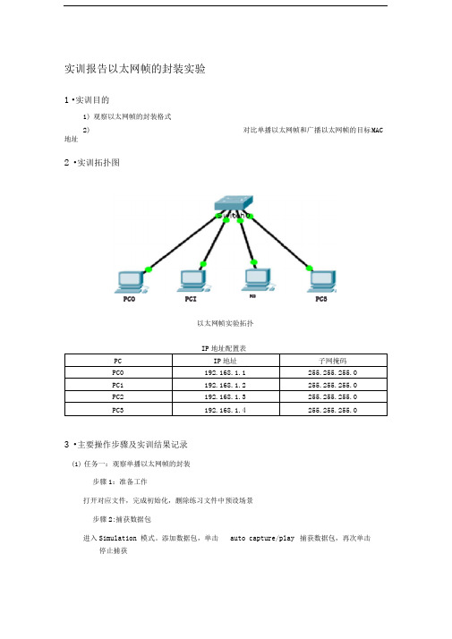 以太网帧的封装实验