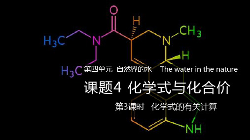 九年级化学上册 课件 4.4 化学式与化合价 第3课时 化学式的简单计算(共21张PPT)