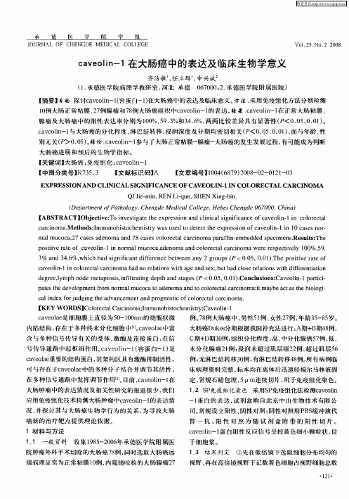caveolin-1在大肠癌中的表达及临床生物学意义