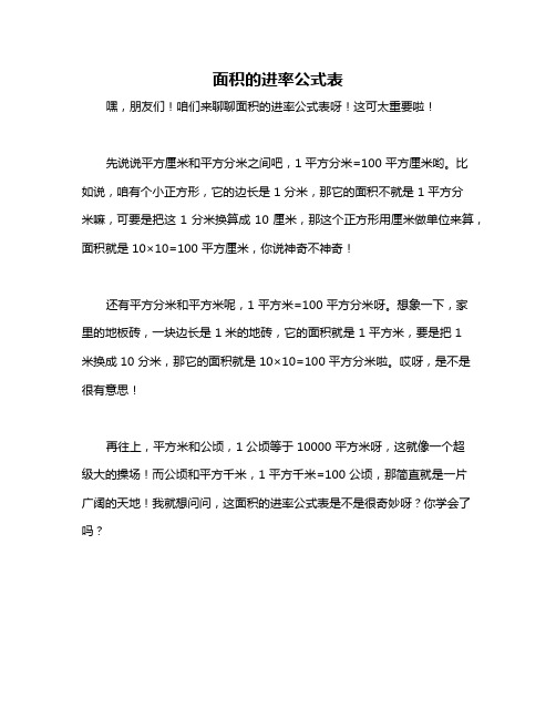 面积的进率公式表