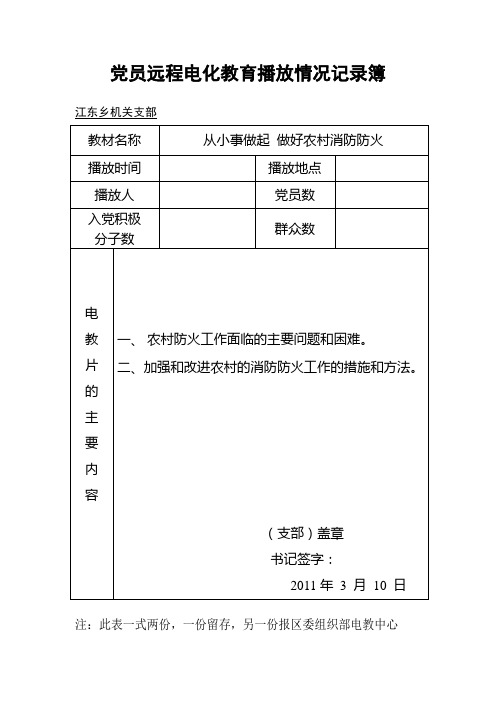 党员远程电化教育3月份